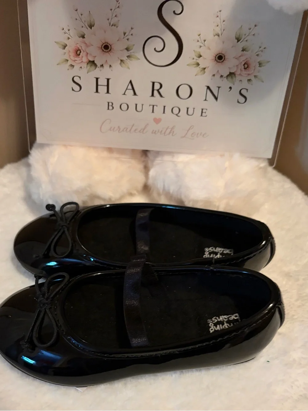 🖤 Jumping Beans Toddler Girls Black Patent Ballet Flats – Size 8T – NWT